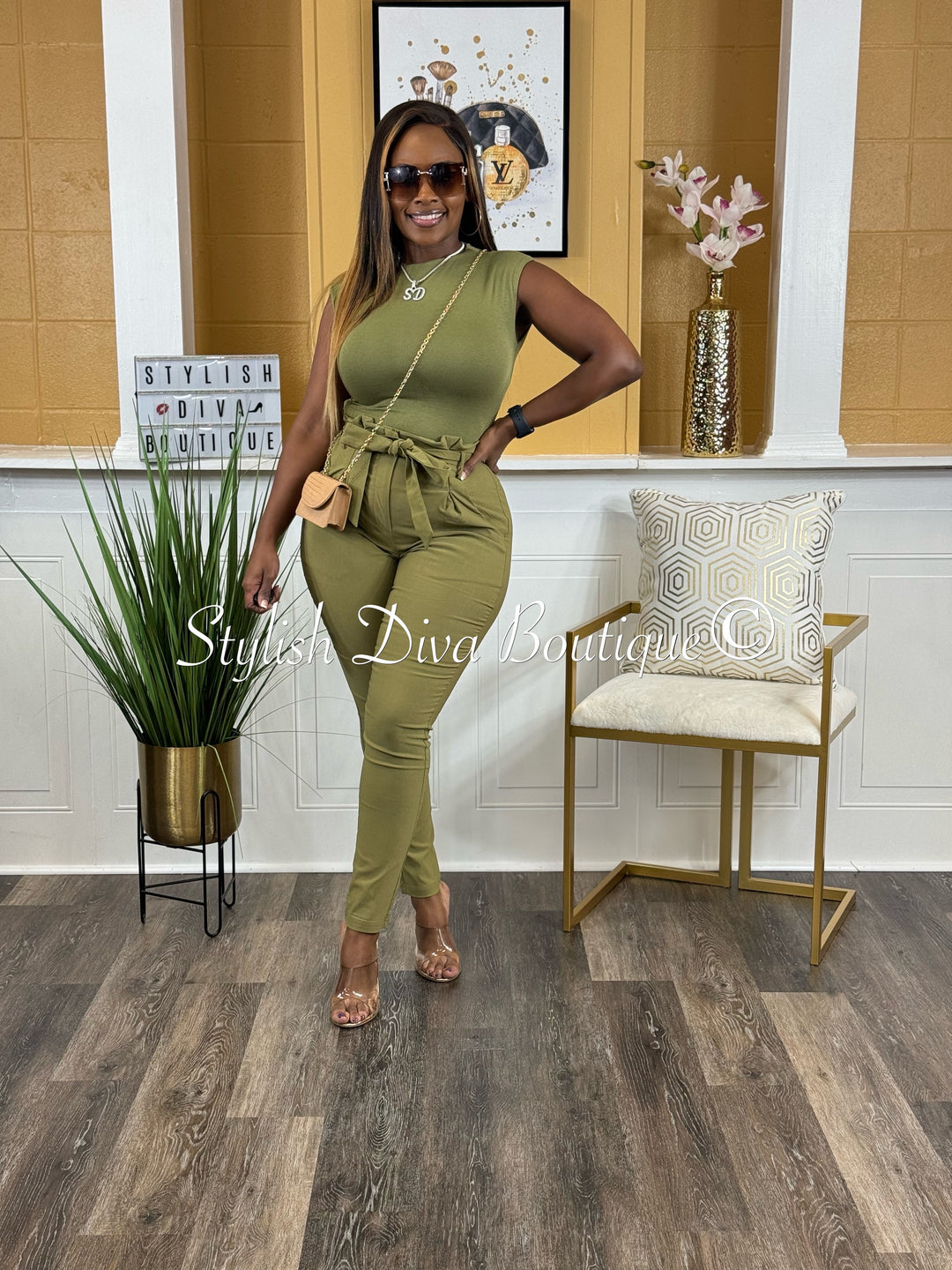 Luxe Diva Pants (Moss Green)