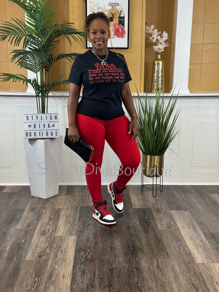 So Curvy Stretch Skinny Jeans up to 2XL (Red)