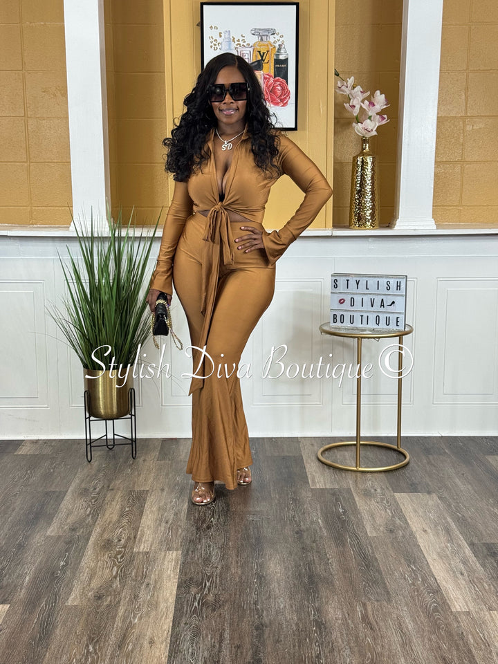 Desi 2pc Flare Set (Bronze Brown)