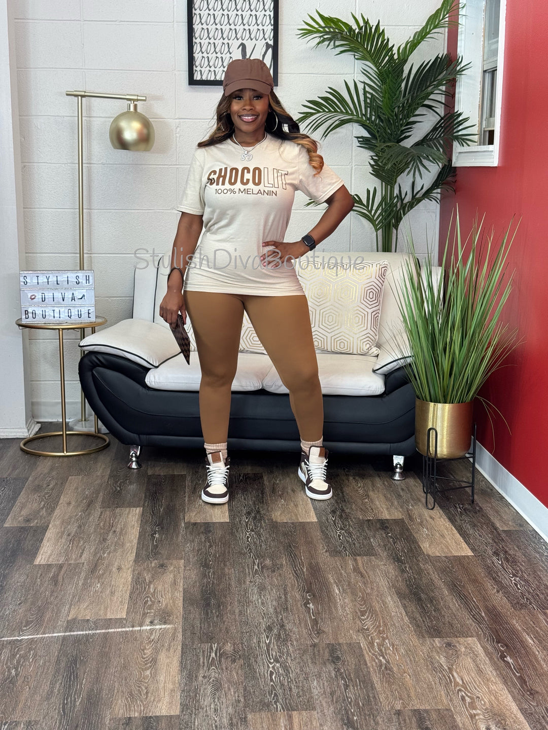 100% Chocolit Graphic Tee (Brown Print)