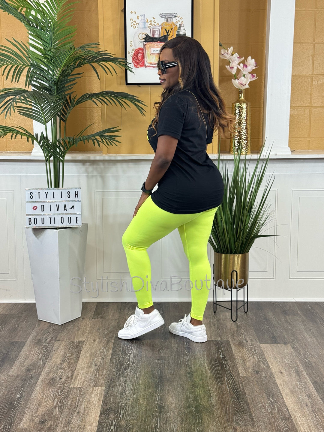 Really HER Graphic Tee (Neon Yellow Print)