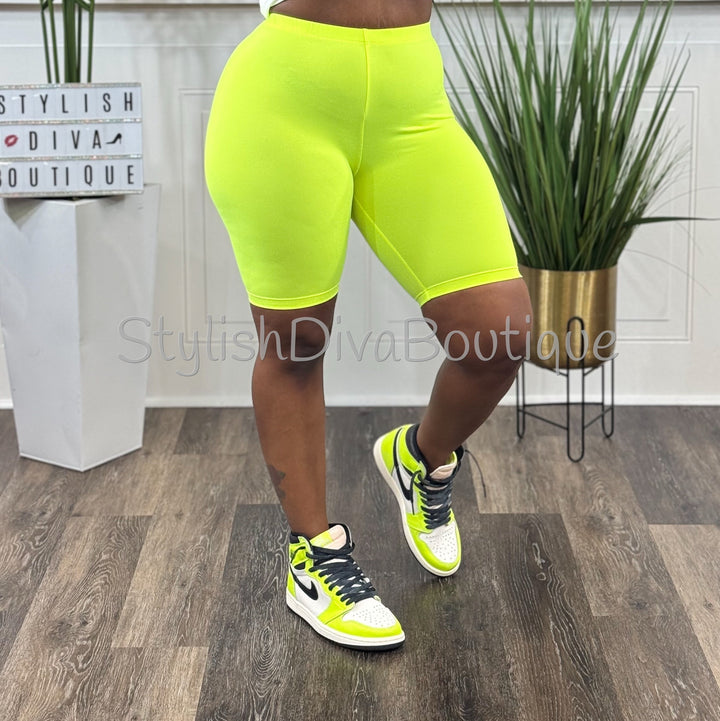 Butter Soft Biker Shorts up to 3XL (Neon Yellow)