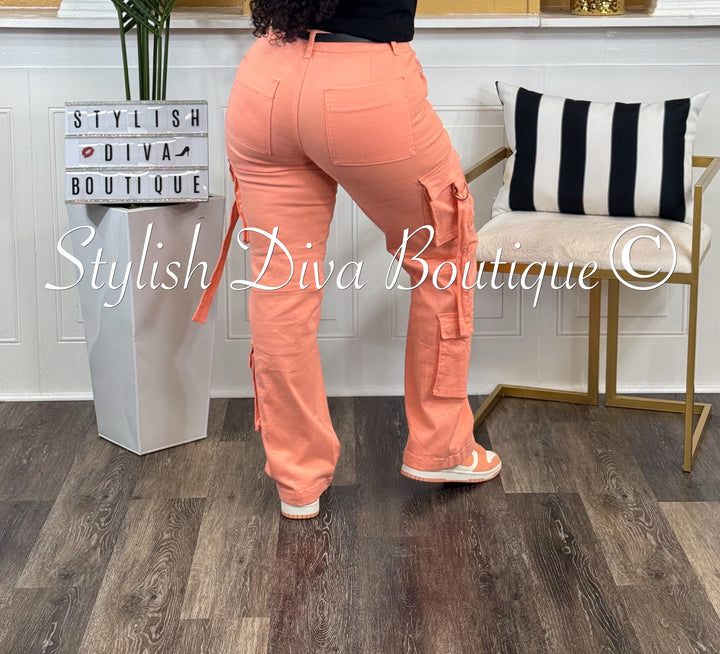 Milye Cargo Pants (Peach)