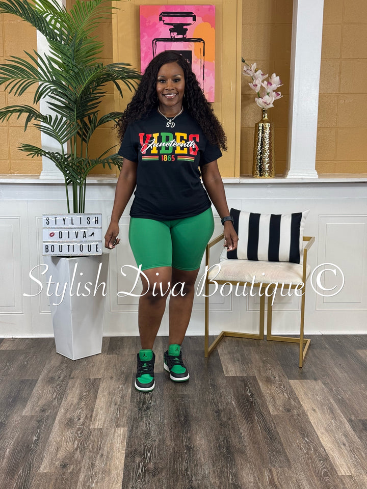 Juneteenth Vibes T-Shirt (Multi-Color Print)