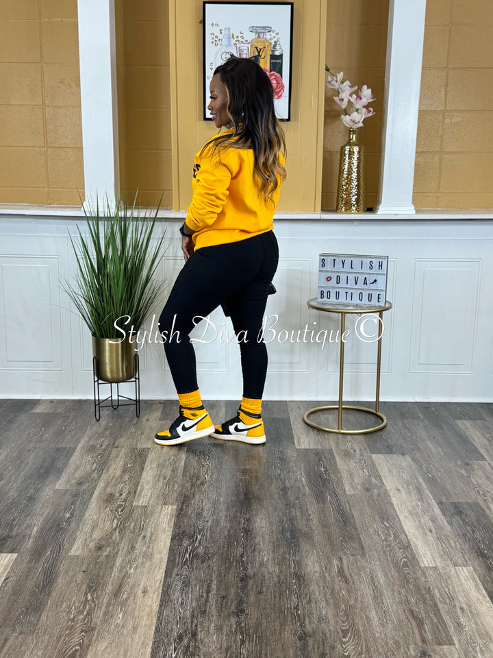 Los Angeles Sweatshirt Only up to 3XL (Gold/Black Print)