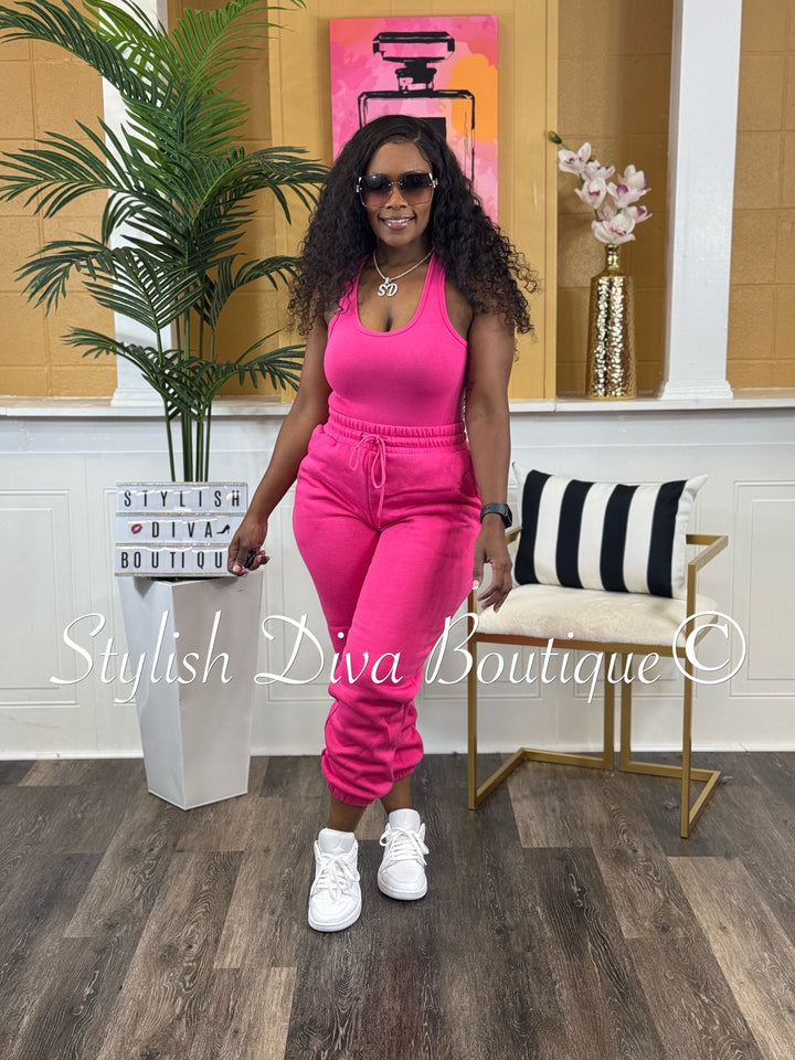 Kerri Jogger Set (Hot Pink)