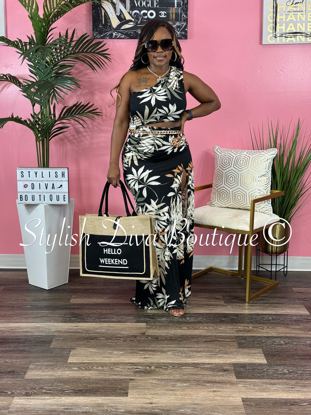 Vacation Fame Maxi Dress (Black Floral)