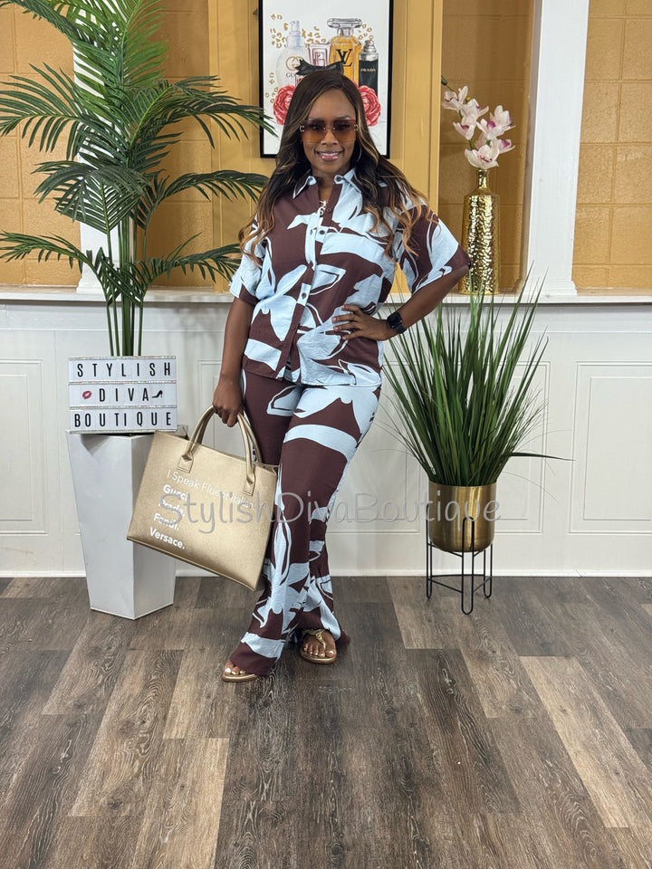 Bali Life Pants Set (Mocha Sky)
