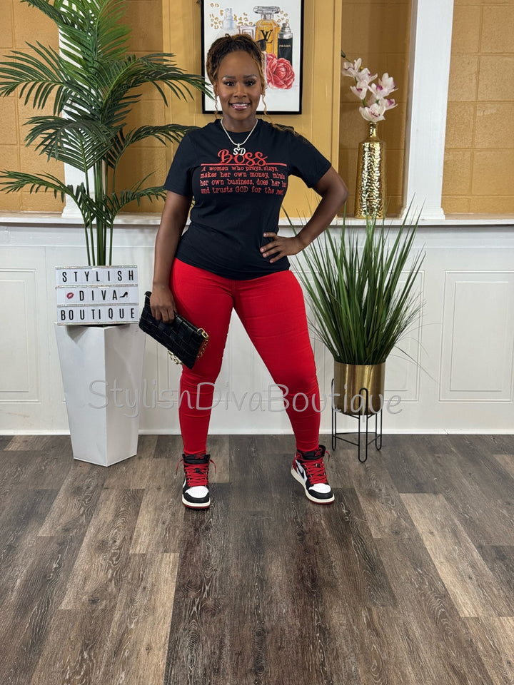 So Curvy Stretch Skinny Jeans up to 2XL (Red)