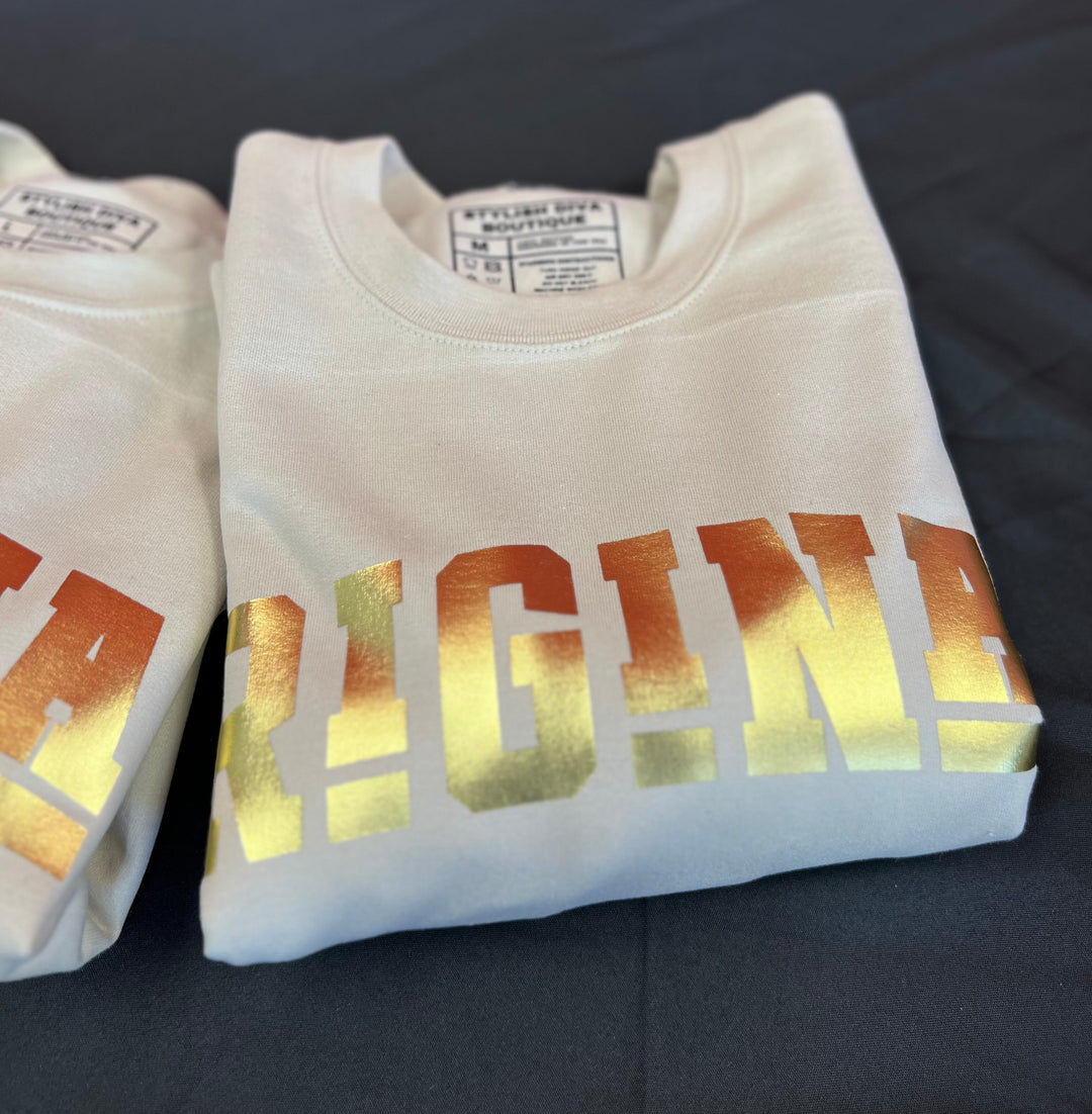 ORIGINAL Signature Sweatshirt Only up to 3XL (Metallic Gold Print)