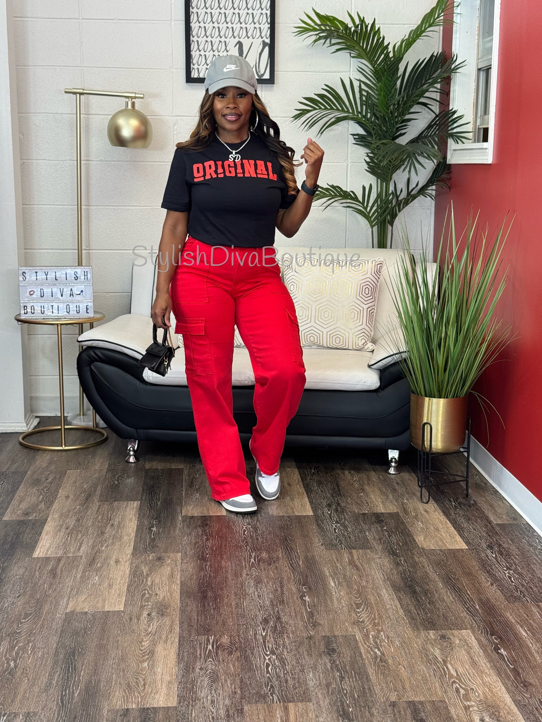 London Cargo Jeans (Red)