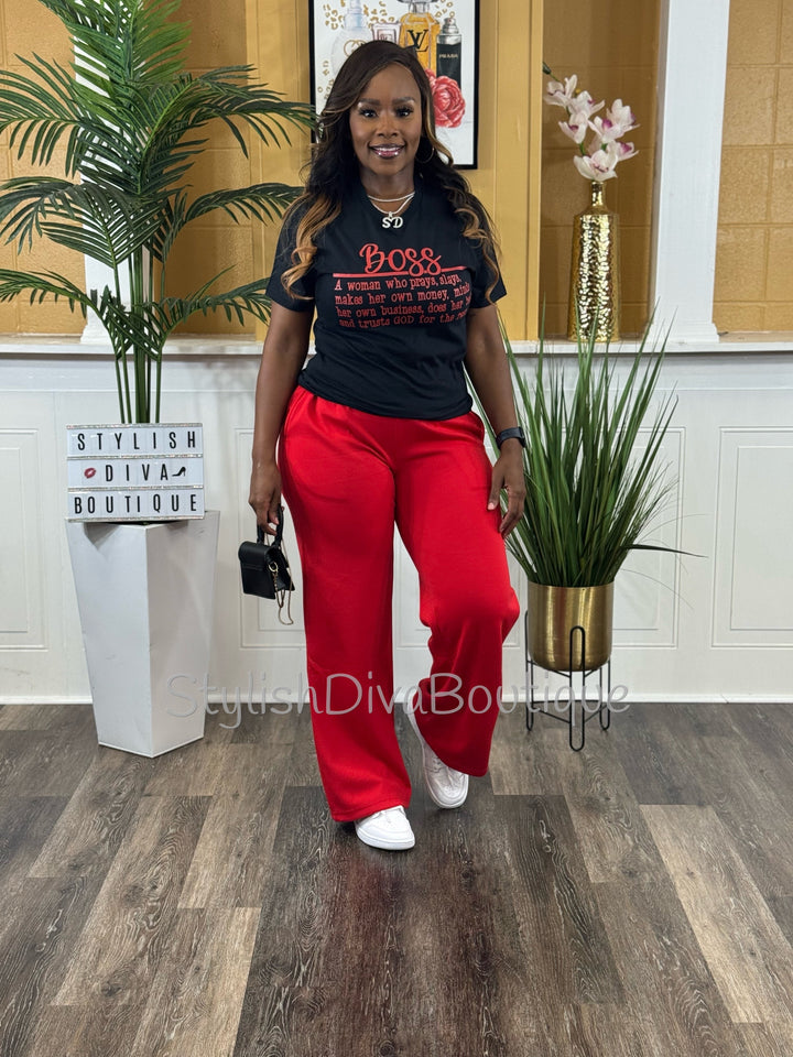 BOSS Definition Graphic Tee (Red Print)