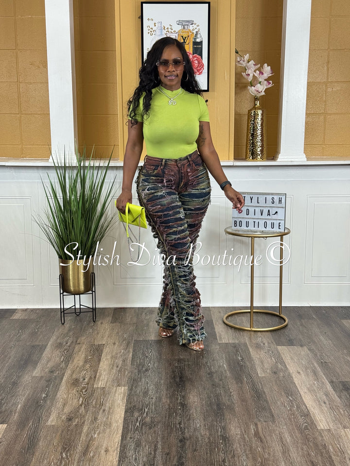 Robin Mock Neck S/S Top (Kiwi Green)