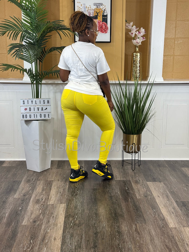 So Curvy Stretch Skinny Jeans up to 2XL (Yellow)
