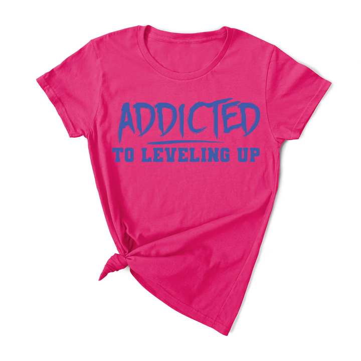 Addicted To Leveling Up T-Shirt (B Royal Print)