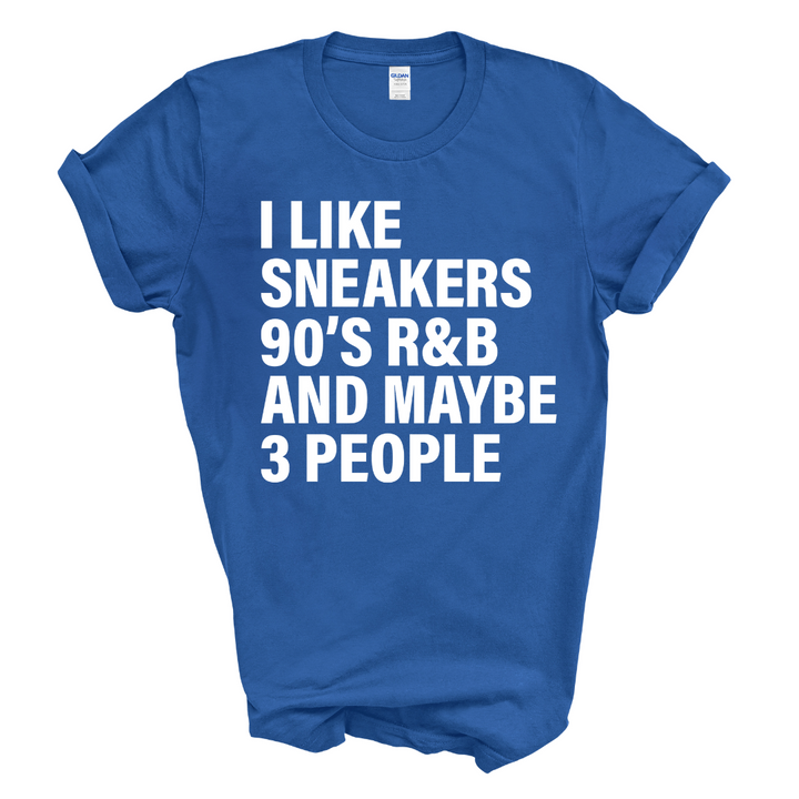 I Love Sneakers & 3 People T-Shirt (White Print)