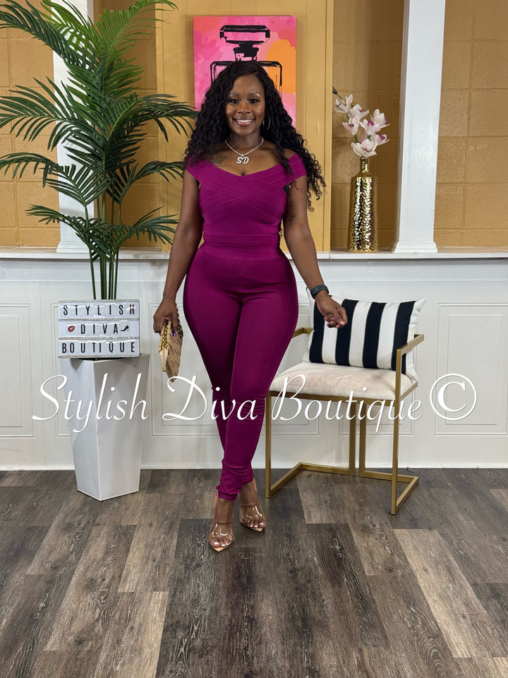 Stallion Bandage Leggings (Wine Berry)