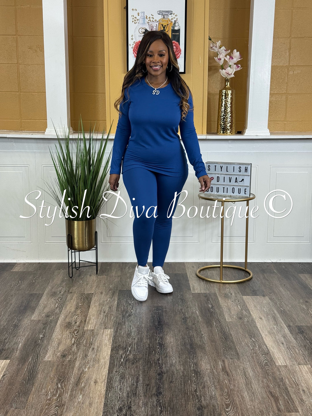 Weekend Ease Legging Set up to 3XL (Lt Navy)