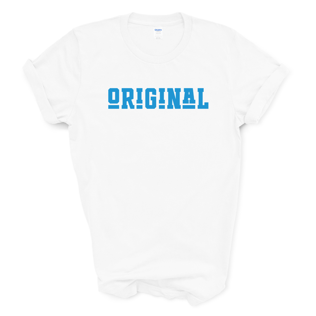 ORIGINAL Signature Graphic Tee (Black Shirt/Columbia Blue Print)