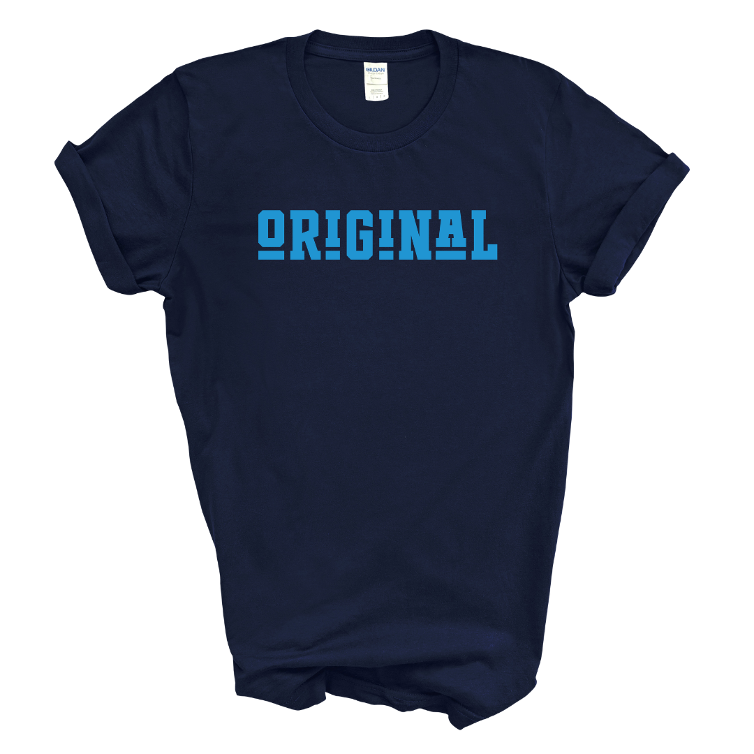 ORIGINAL Signature Graphic Tee (Black Shirt/Columbia Blue Print)