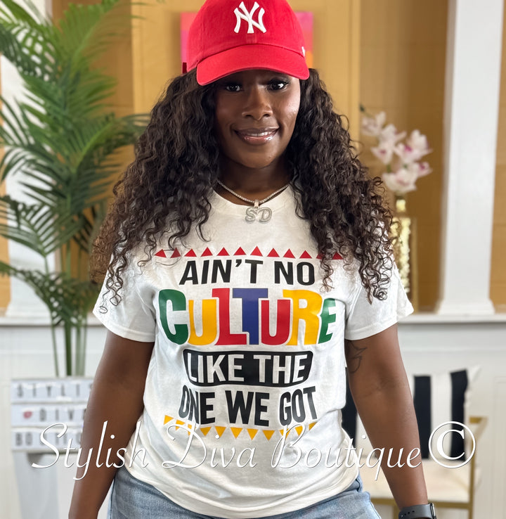 Ain't No Culture T-Shirt (Multi-Color Print)