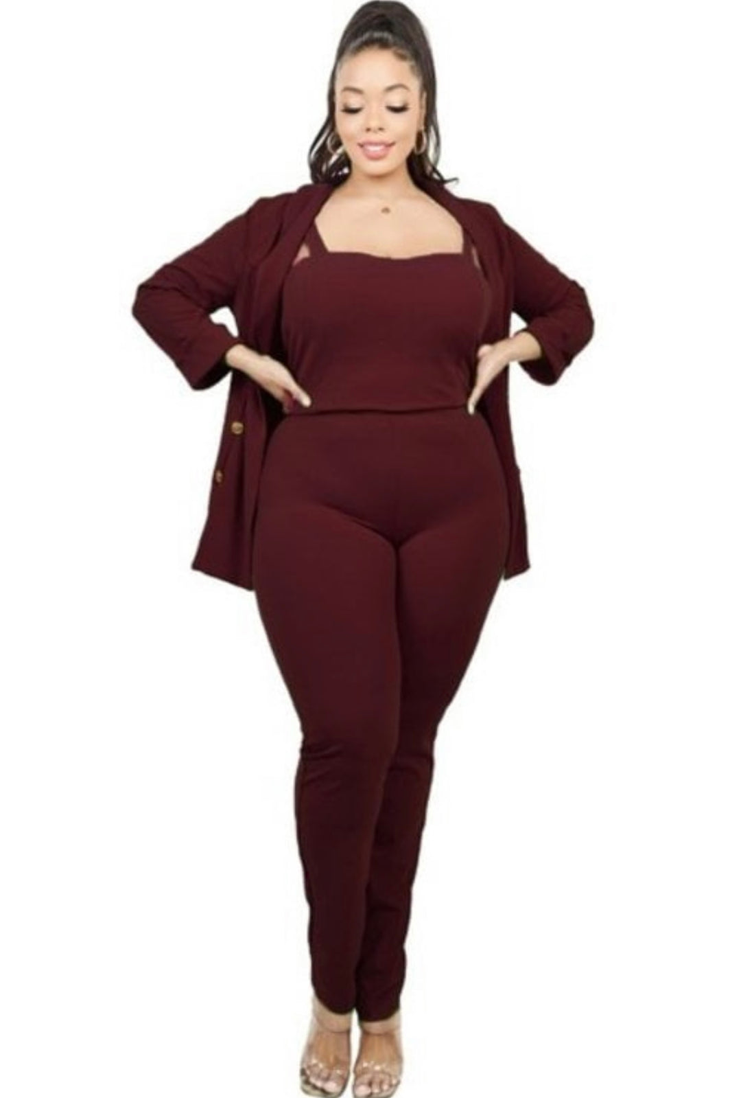 Boss Babe 3pc Jacket Set up to 3XL (Port)