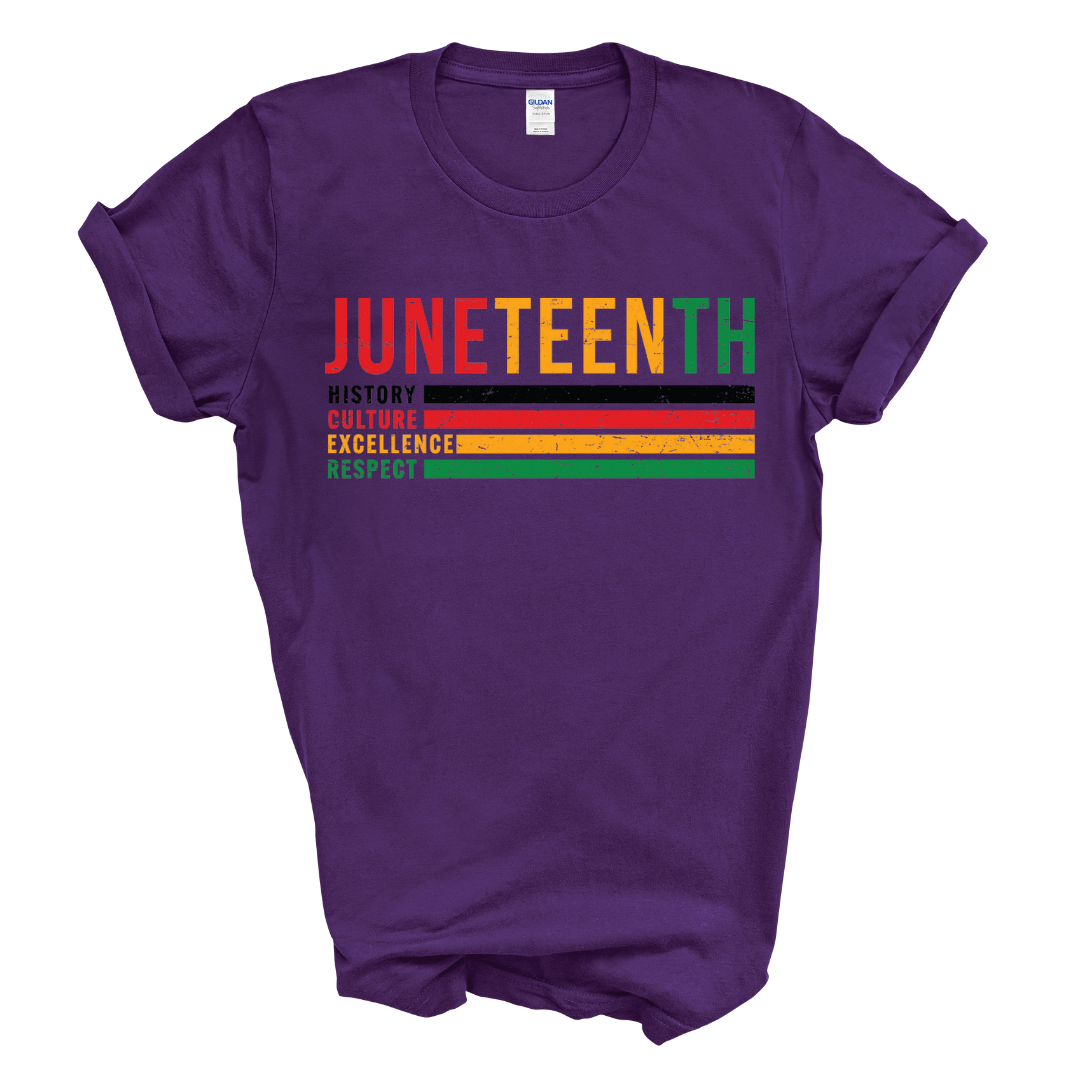 Juneteenth History T-Shirt (Multi-Color Print)