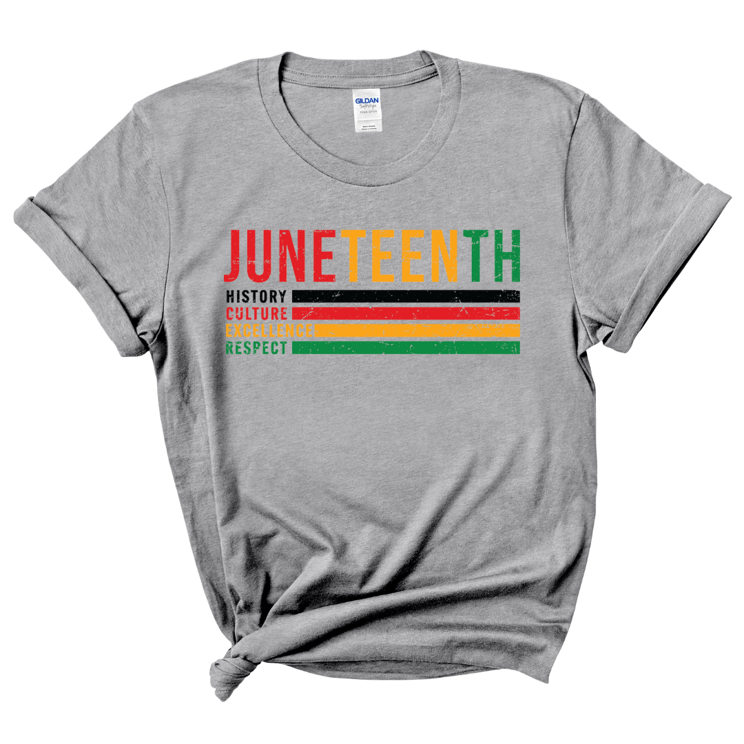 Juneteenth History T-Shirt (Multi-Color Print)