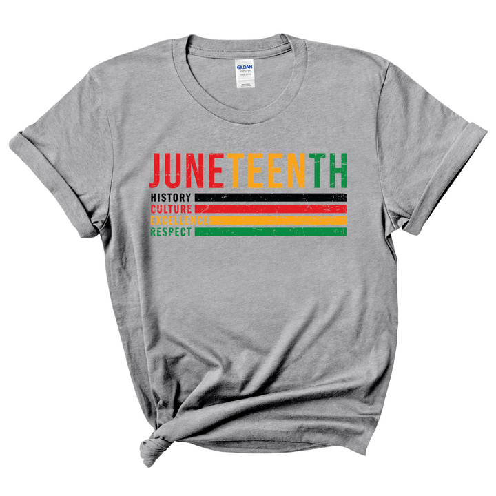 Juneteenth History T-Shirt (Multi-Color Print)