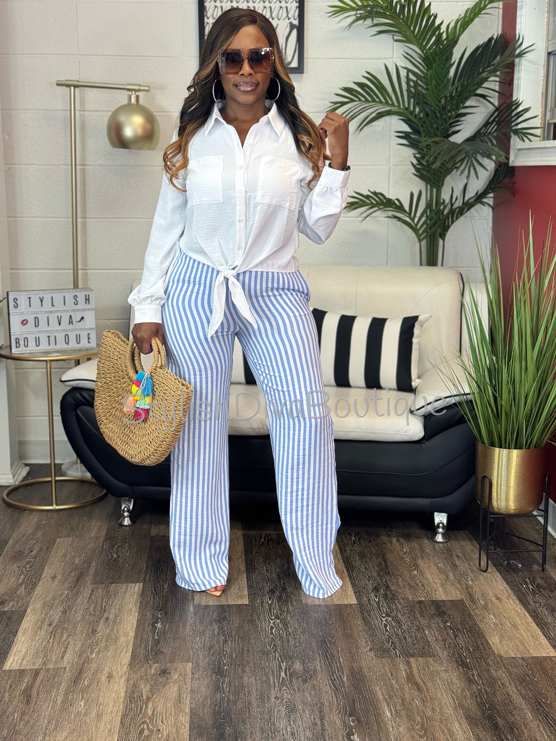 Kiya Tie Front Crop Top (White)