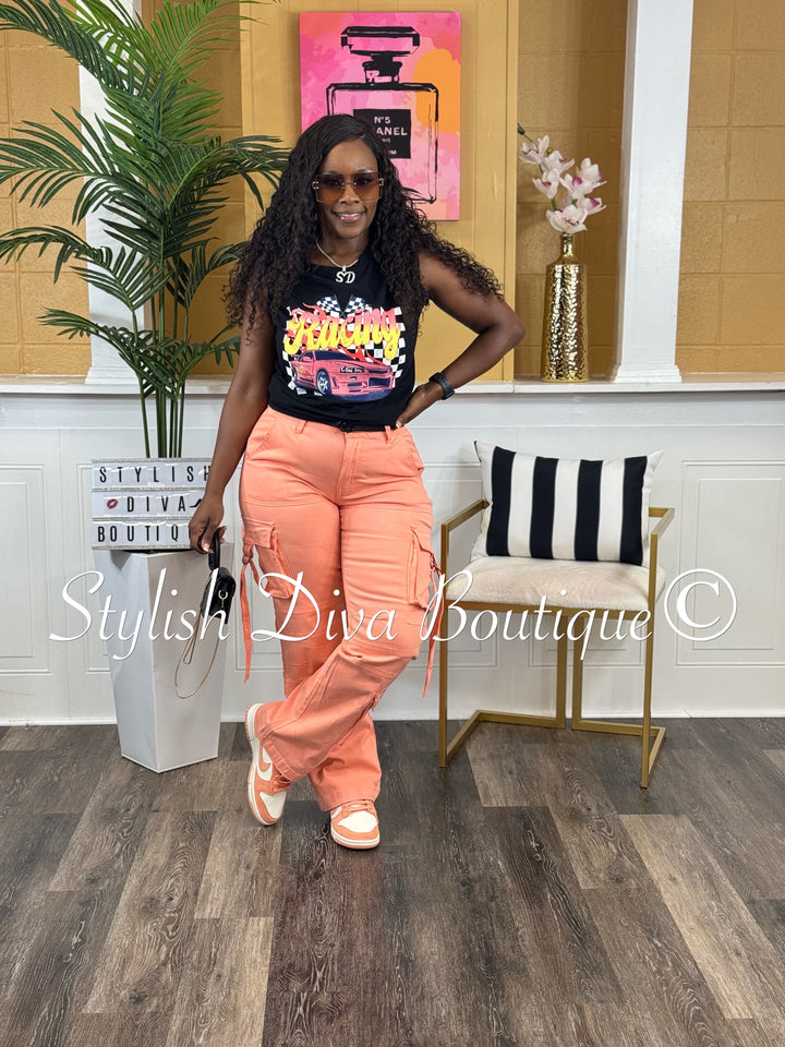 Milye Cargo Pants (Peach)