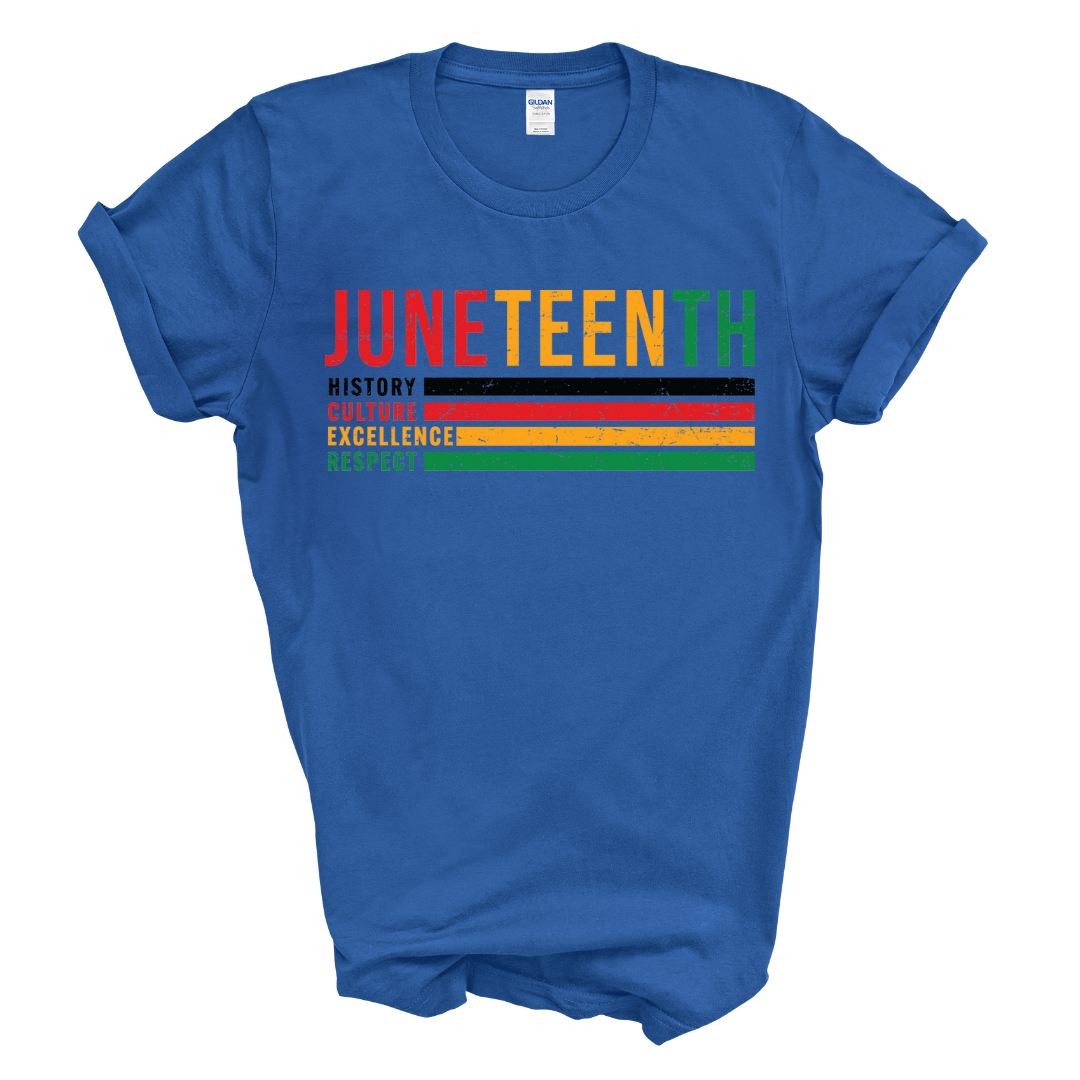 Juneteenth History T-Shirt (Multi-Color Print)