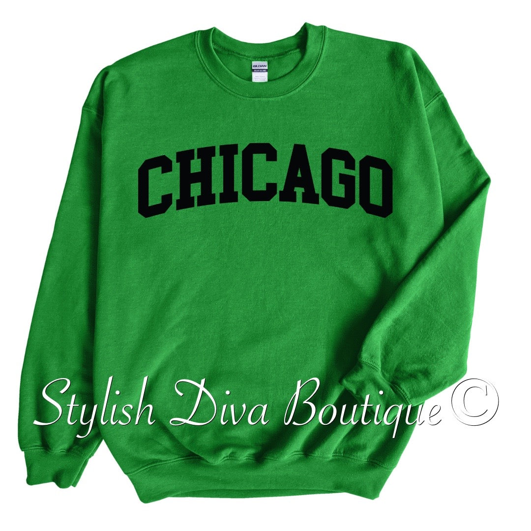 Chicago Sweatshirt Only up to 3XL (Black Print)