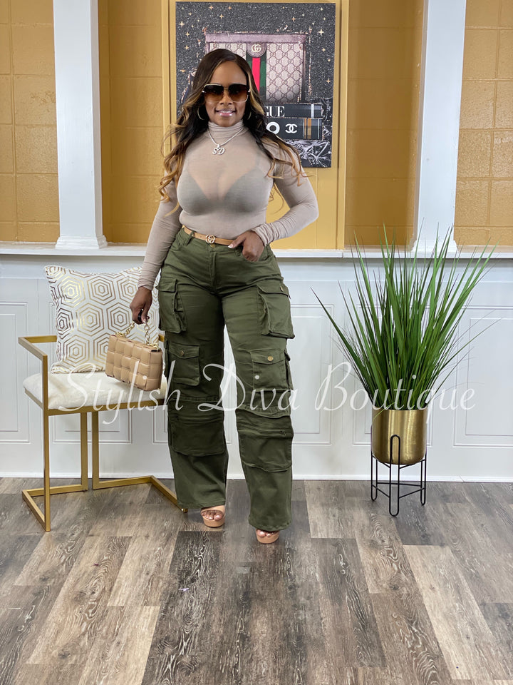 Best Kept Secret Cargo Pants up to 3XL (Olive)