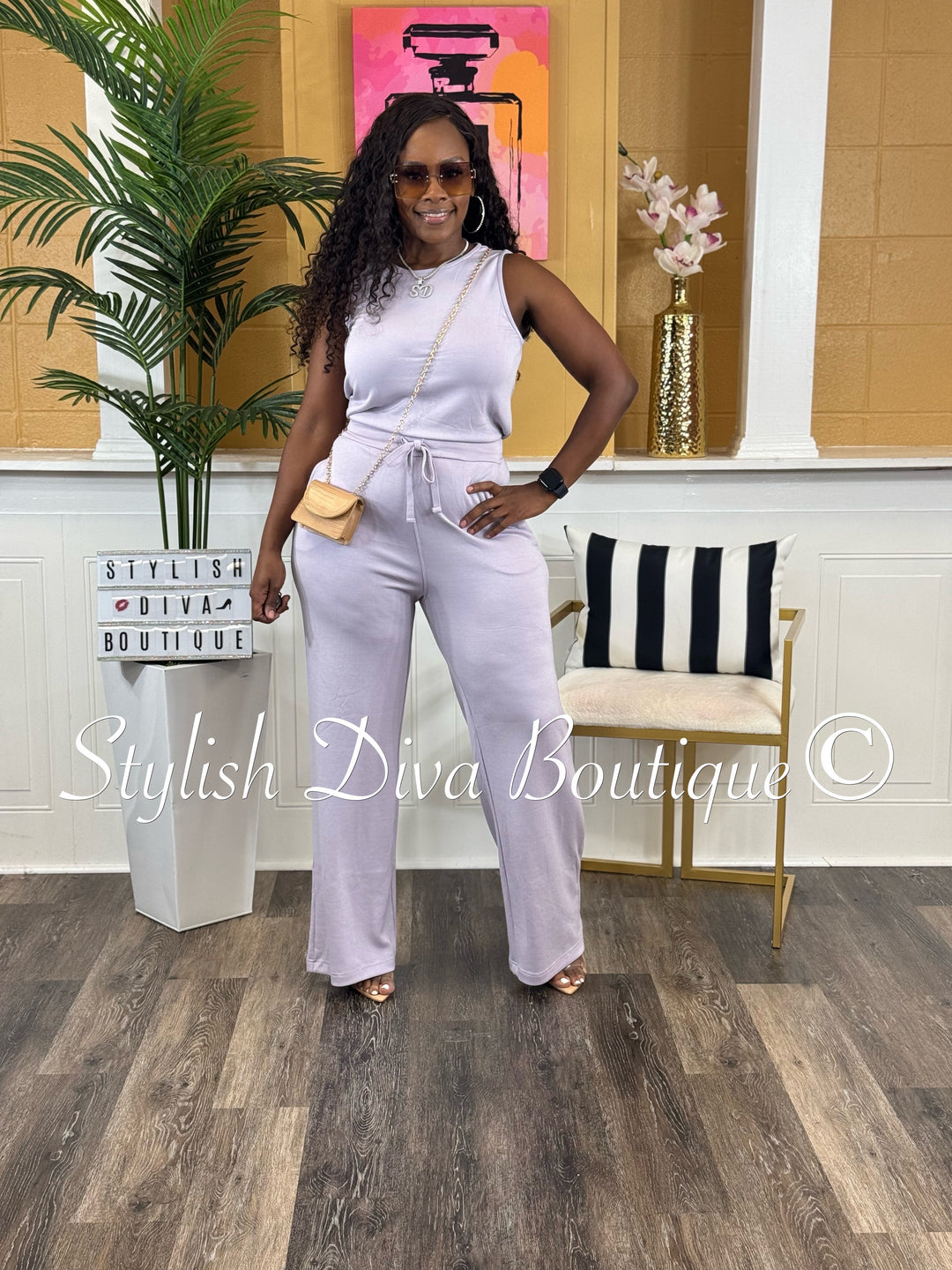 Jamie Sleeveless Jumpsuit (Lilac)