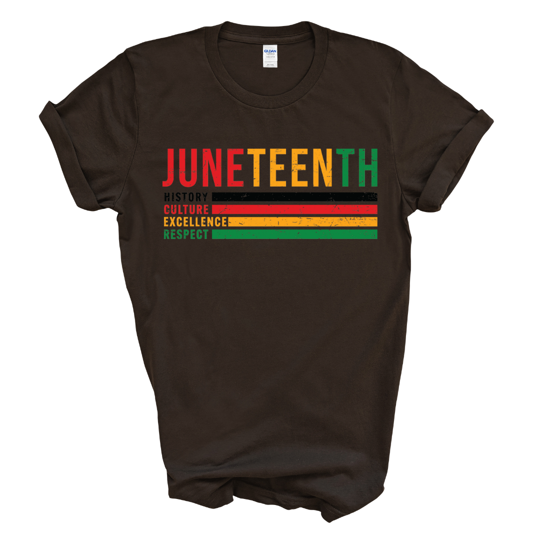 Juneteenth History T-Shirt (Multi-Color Print)