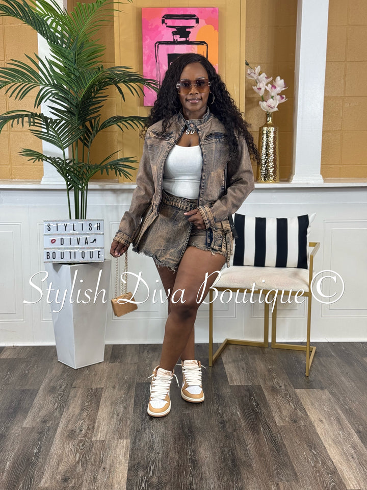 Rider Washed Mini Skort (Copper)