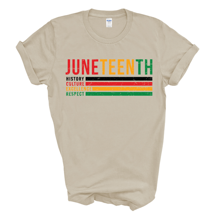 Juneteenth History T-Shirt (Multi-Color Print)