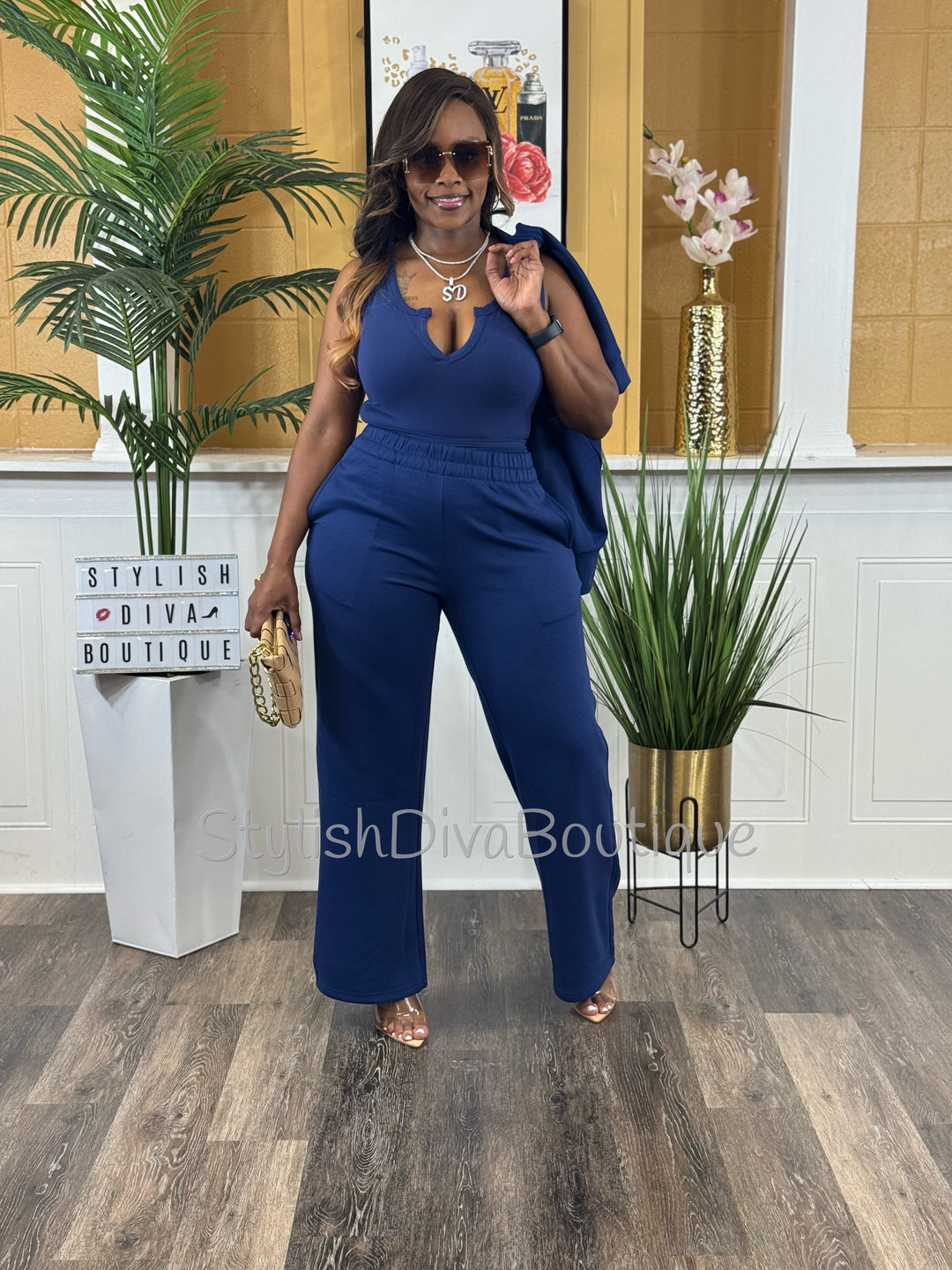 Take It Up A Notch Bodysuit (Lt Navy)