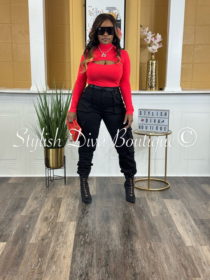 Sienna Cargo Joggers up to 3XL (Black)