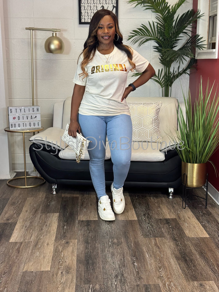 ORIGINAL Signature Graphic Tee (Champagne Cream)