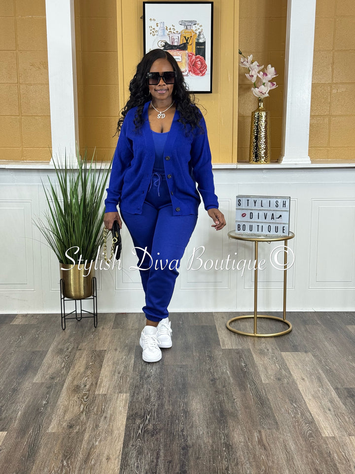 Cozy Luxe Cardigan (Bright Blue)