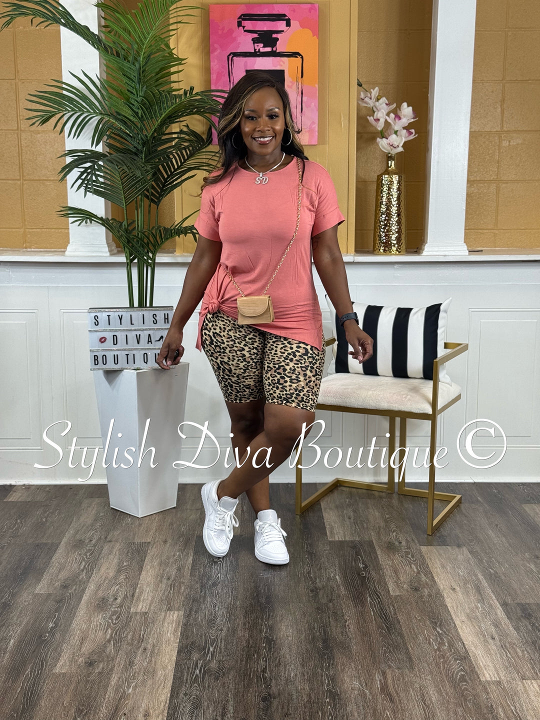 Print Me Pretty Biker Set (Ash Rose/Leopard)