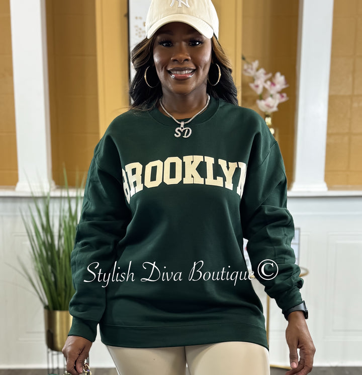 Brooklyn Sweatshirt Only up to 3XL (Cream Print)