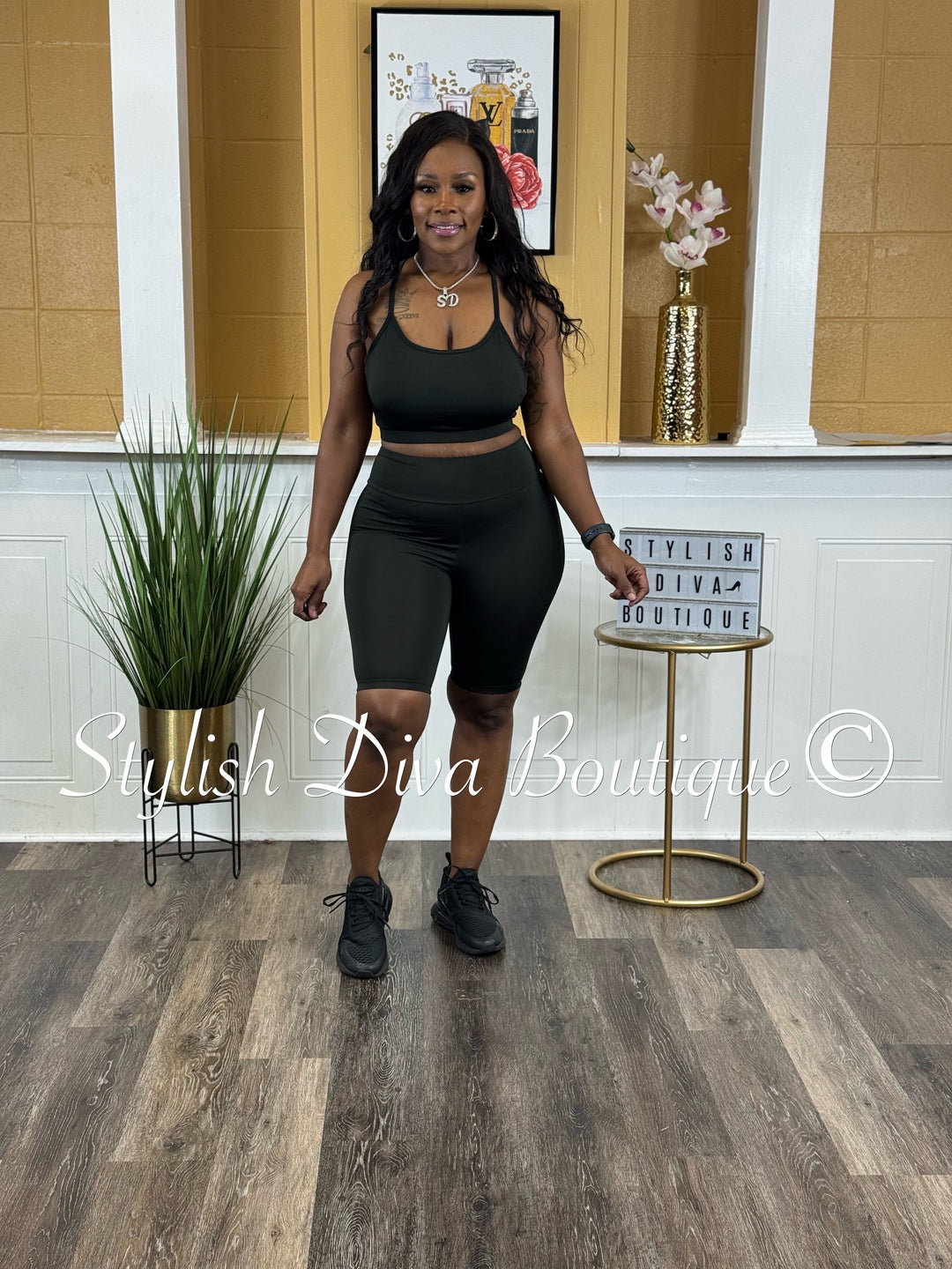 Sporty Girl 4 Piece Active Set (Black)