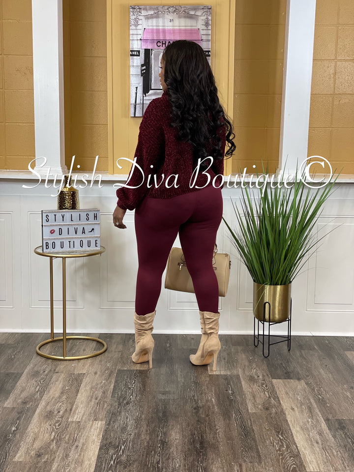 Chenille Sweater and Legging Set (Dk Burgundy)