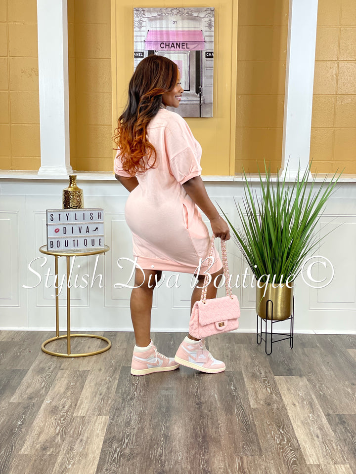 Fallon Oversize Shirt Dress up to 3XL (Angel Pink)