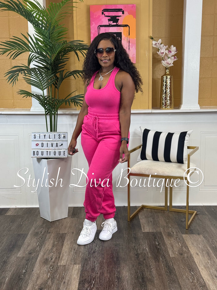 Kerri Jogger Set (Hot Pink)