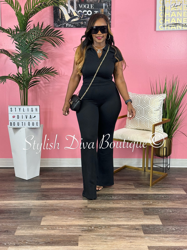 Dynasty 2pc Pant Set up to 3XL (Black)