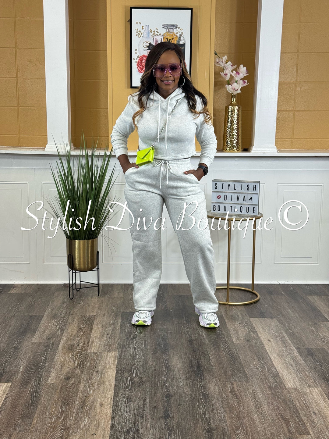 Comfort Mode Pullover Fleece Set (Light Heather Grey)